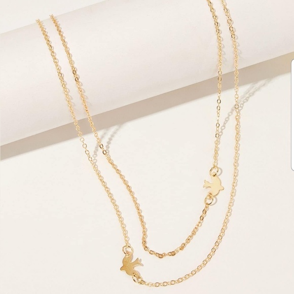 Dove Double Layered Chain Necklace - Picture 2 of 6